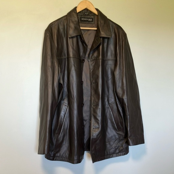 Kenneth Cole Buttery Soft Brown Leather Jacket - Picture 4 of 5